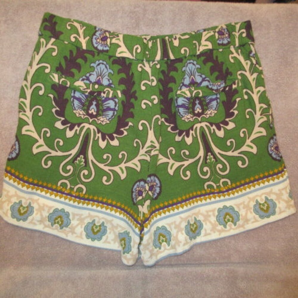 Sanctuary Linen Blend Shorts Size XL Pockets Paisley Hippie Boho Gypsy Granola - Picture 5 of 7
